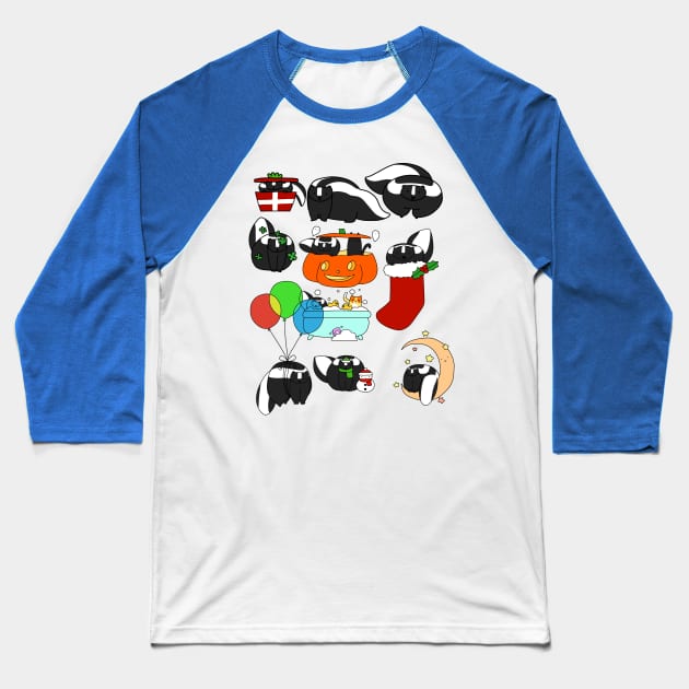 Skunks! Baseball T-Shirt by saradaboru